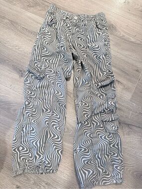 BDG Gray and White Swirl Y2K Cargo Pants